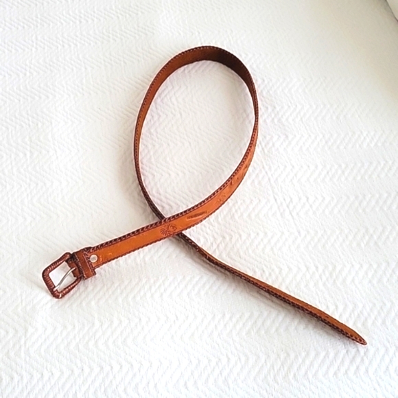 Guatemala Leather Tooled Belt- Indian Chiefs Designs - Picture 3 of 8